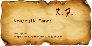 Krajnyik Fanni névjegykártya